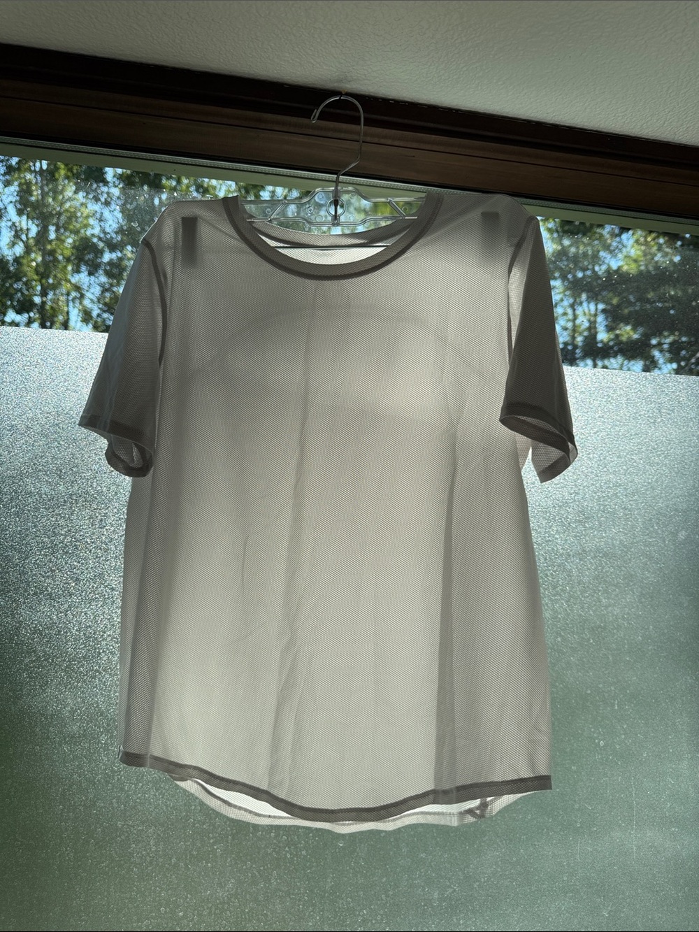 lululemon athletica White Mesh Short-Sleeve Tee- White